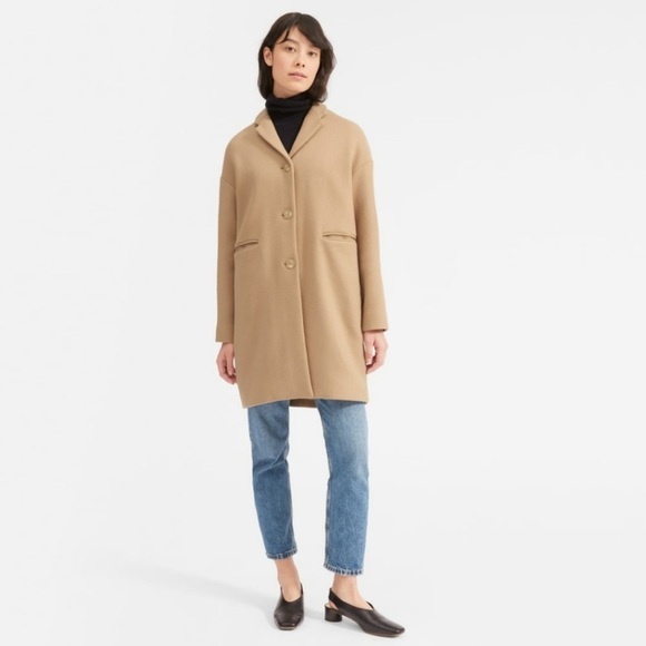 Everlane the Cacoon Wool dressy tan coat size 6 - Picture 1 of 10